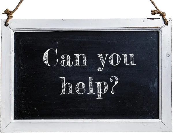 Can you help? on a blackboard